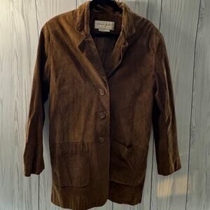Vintage Margaret Godfrey Size 8 Women’s Chocolate Brown Suede Blazer Coat Barn